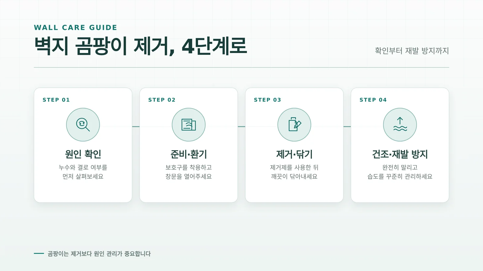 벽지 곰팡이 제거 방법 단계별 참고 이미지
